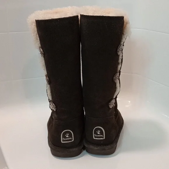 BearPaw Women's Brown Suede Fur Lined Winter Boots - Picture 9 of 9